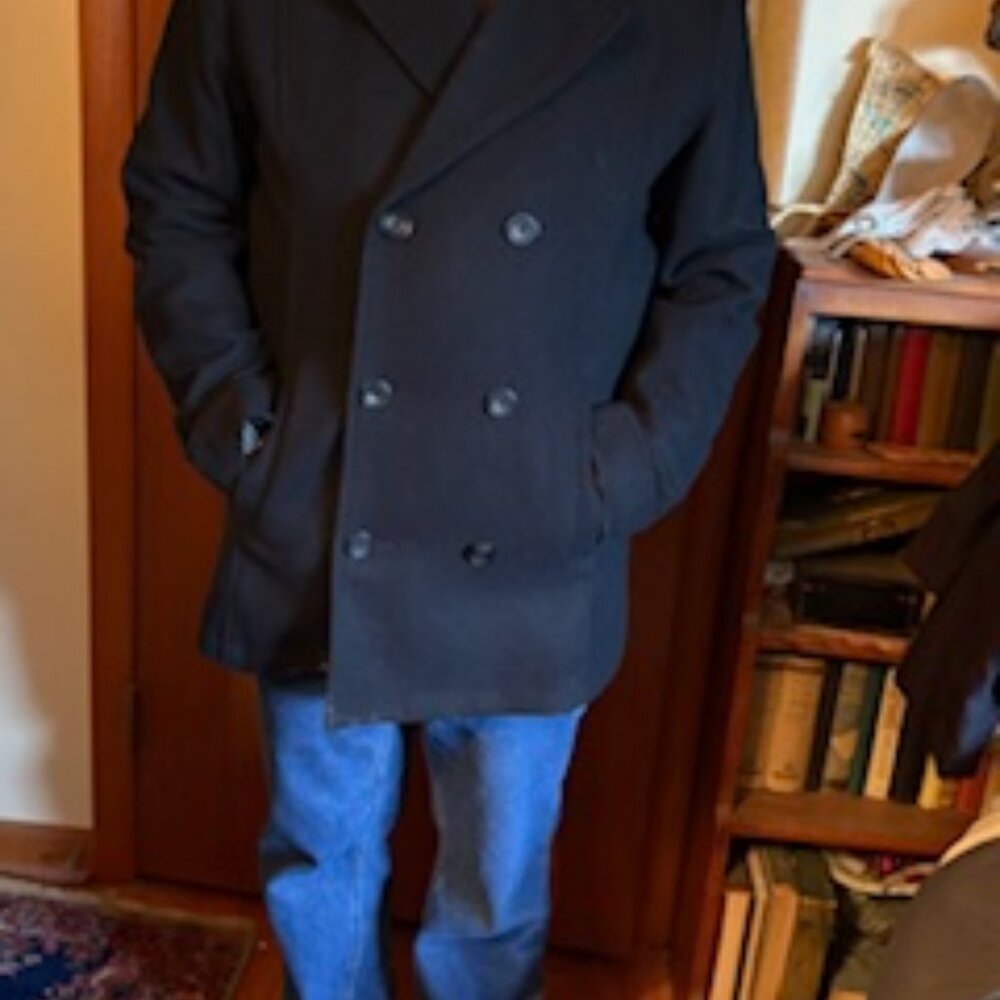 Pea Coat, integral faux vest, American Rag